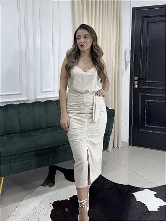 Conjunto Linho Midi Areia