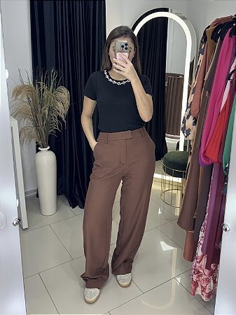 Pantalona Linho Marrom