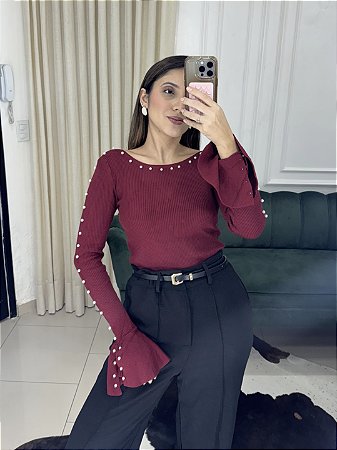 Tricot Modal Pérola Cereja