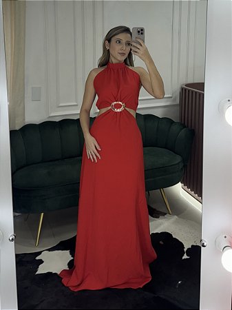 Vestido Longo Shine Vermelho