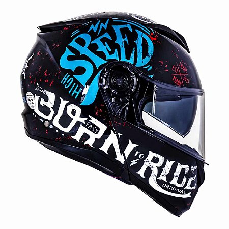 Capacete Norisk Force Born To Ride Blue