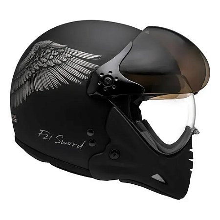 Capacete Peels F-21 Sword Preto Fosco/Grafite