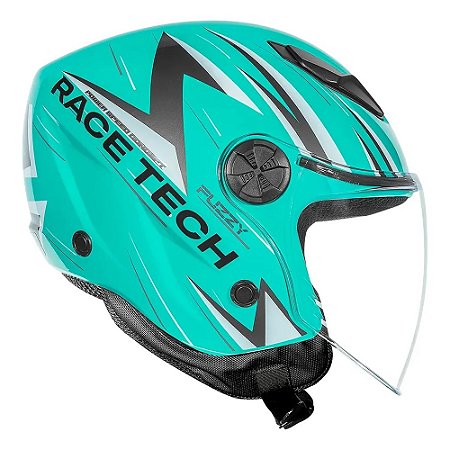 Capacete Race Tech Play Fuzzy Green/Titanium