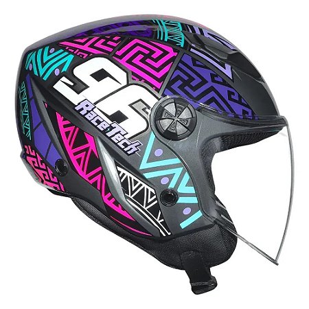 Capacete Race Tech Play Art Titanium/Purple