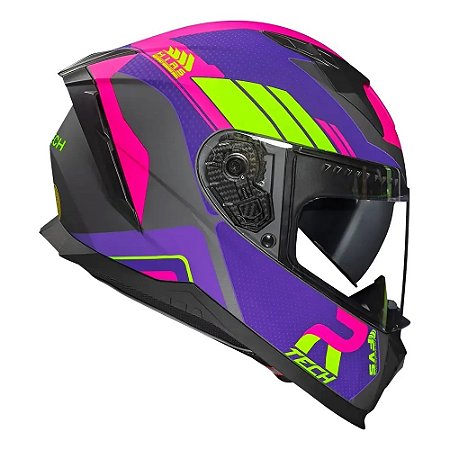 Capacete Race Tech Volt Track Matte Titanium/Purple