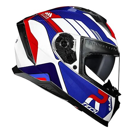 Capacete Race Tech Volt Track Branco/Turquesa