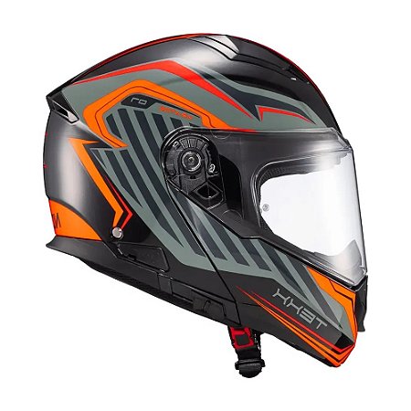 Capacete Texx Kratos Nomade Preto/Laranja/Cinza