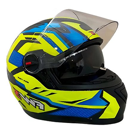 Capacete FW3 GTX Fox Amarelo com Azul