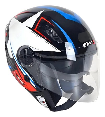 Capacete FW3 X Open Up Star Azul/Vermelho