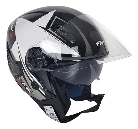 Capacete FW3 X Open Up Star Grafitte/Prata
