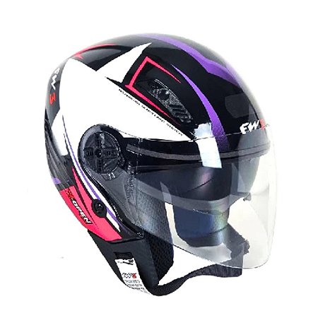 Capacete FW3 X Open Up Star Lilas/Rosa