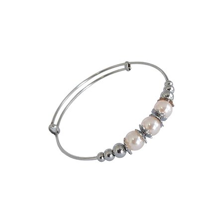 Bracelete Pérola Aço Inox