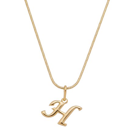 Colar Com Pingente Letra H