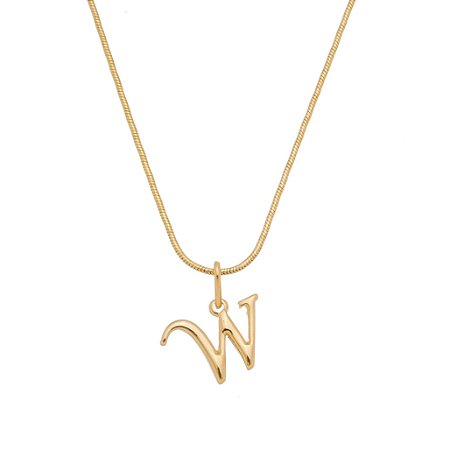 Colar Com Pingente Letra W
