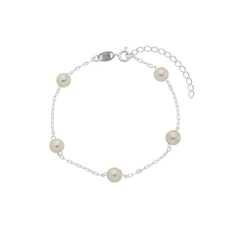 Pulseira Pérolas 6mm Prata 925