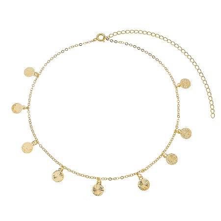 Colar Medalhas Semijoia Ouro 18K