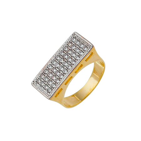 Anel Chapeado Banho Ouro 18K