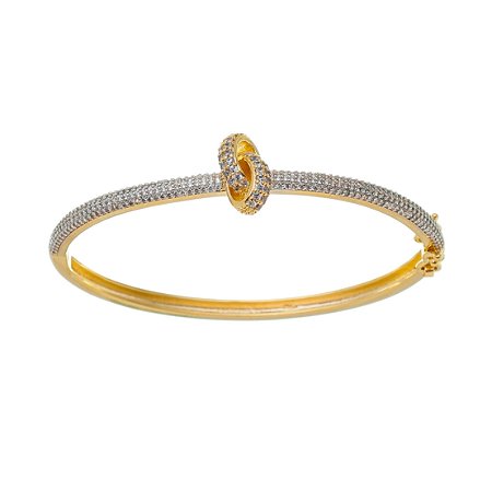 Bracelete Nó Cravejado com Microzircônias e Ródio