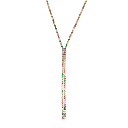 Colar Gravatinha Riviera Zircônias Coloridas