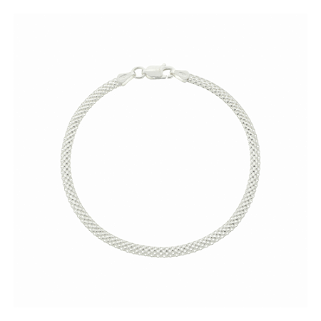 Pulseira Pipoca Achatada Prata 925