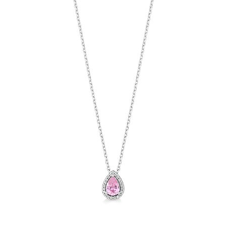 Colar Gota Zircônia Morganita Prata 925