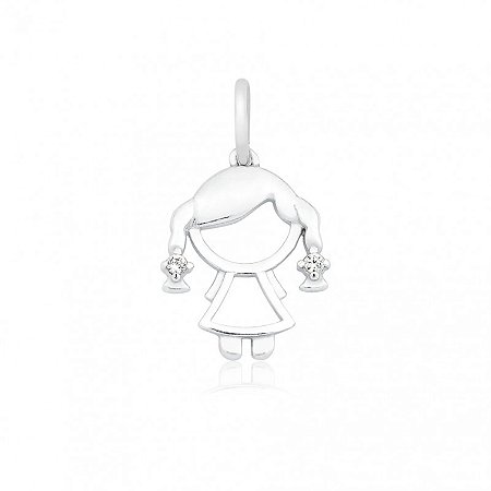 Pingente menina prata 925