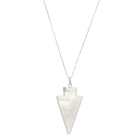 Colar lança Quartzo rosa prata 925