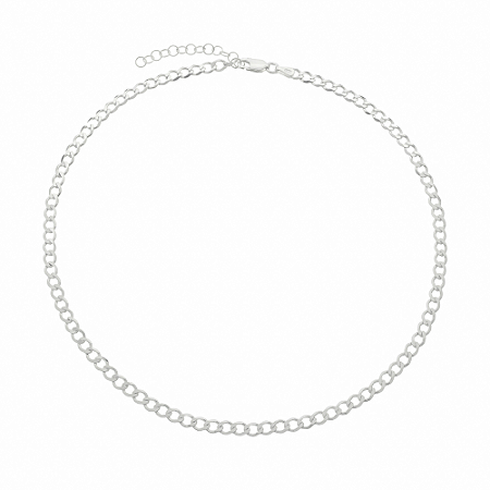 Colar Choker malha grumet prata 925
