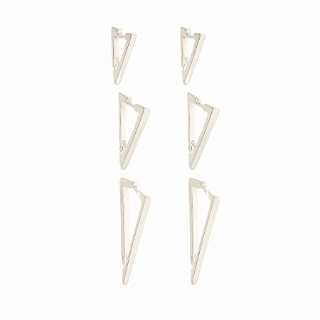 Trio de brincos Triângulo liso prata 925