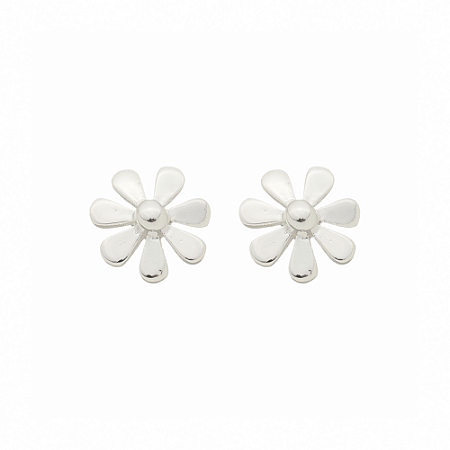 Brinco flor margarida em prata 925