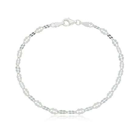 Pulseira Coffee diamantada prata 925