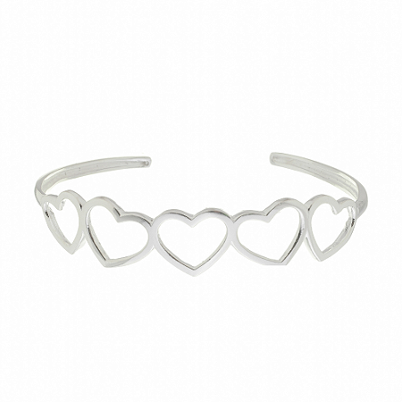 Bracelete com corações em prata 925