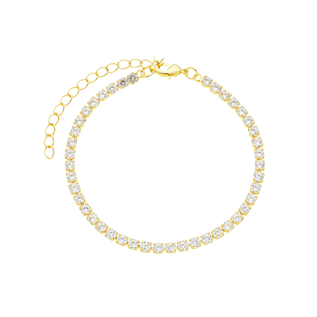 Pulseira Riviera zircônia redonda 3 mm