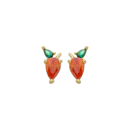 Brinco fruta minimalista dourado