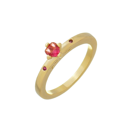 Solitário Rubi You & Me semijoia em ouro 18k