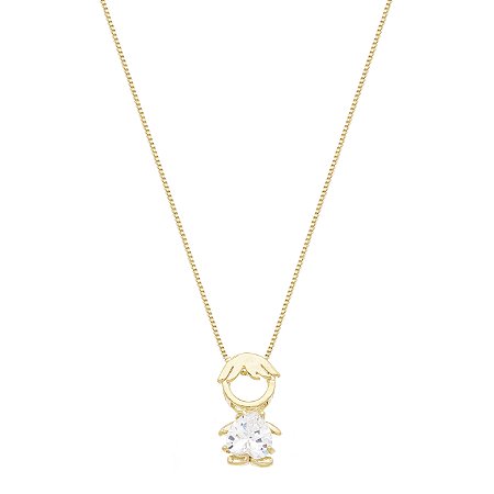 Colar menino com zircônia cristal