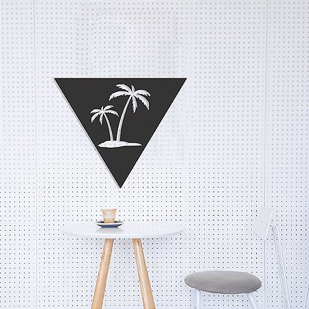 Quadro Tropical Triangular Mdf Vazado