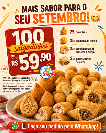 Combo Setembro Especial – 100 Salgadinhos