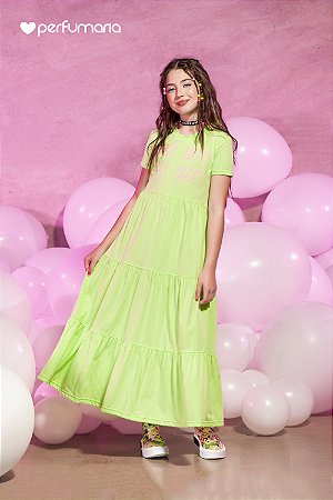 Vestido Midi Malha Neon Verde - Verão 22 Perfumaria