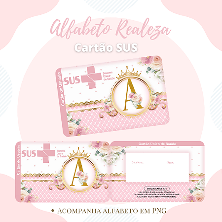 CARTÃO DO SUS PERSONALIZADO COM NOME DO BABY E TEMA A SUA ESCOLHA.