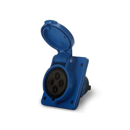 TOMADA INDUSTRIAL 3P+T 63A/220V  (EMBUTIR) AZUL 9H