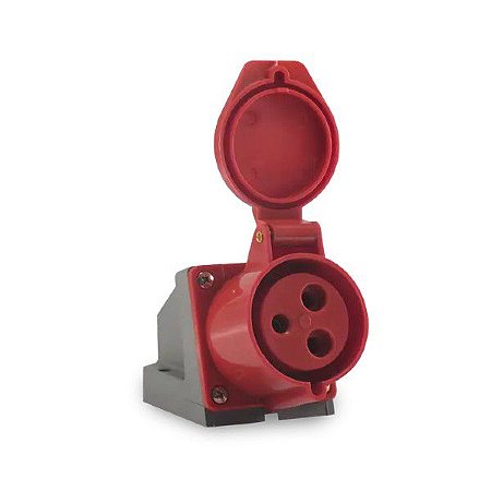 TOMADA INDUSTRIAL 3P+T 16A/380V  (SOBREPOR) VERMELHO 6H
