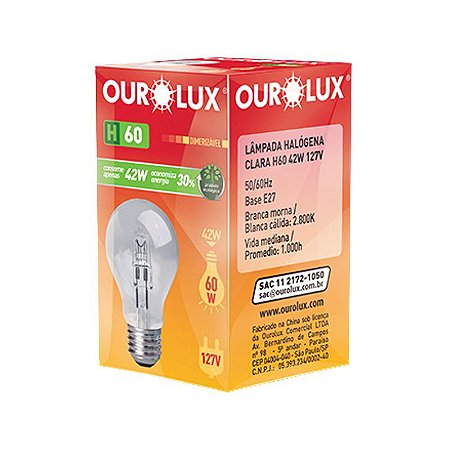 LAMPADA HALOGENA H100 70W-127V E-27