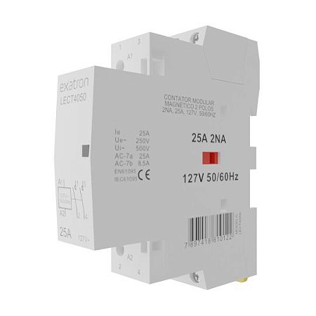 Contator Modular 2 Polos 25A 127VCA (2NA) - LECT4050