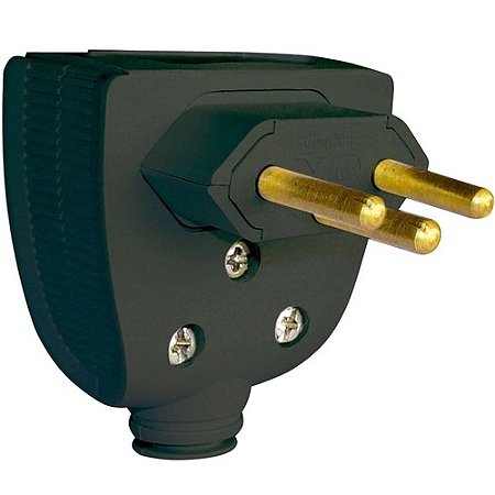 Plug Macho 2P+T 90°-180º 20A c/ Prensa Preto
