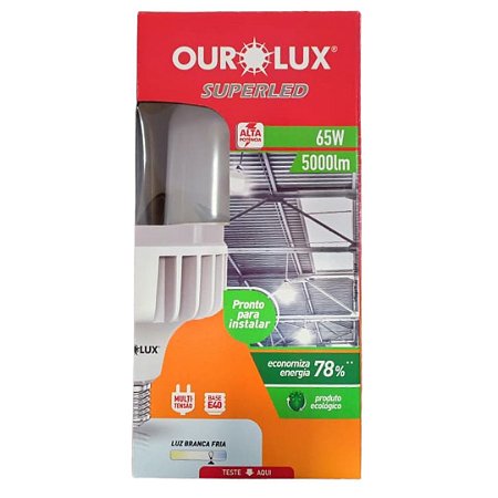 LAMPADA LED ULTRABULBO 65W E40 6500K 5000 LUMENS OUROLUX