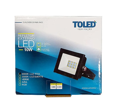 Refletor Led 10W 6500K Toled