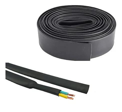 Tubo Termocontrátil Preto 1" (25,4mm) - Metro