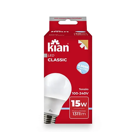 Lâmpada Led Bulbo 15W 6500K 1311 Lumens KIAN