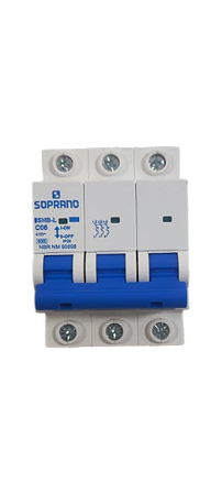 Disjuntor Tripolar Soprano 3X06A C - 6KA SHB3L-C006A
